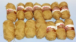 Vintage Knitting Yarn Robin Tricel Perle 350g 14 x 25g Balls Light Brown - Picture 1 of 5