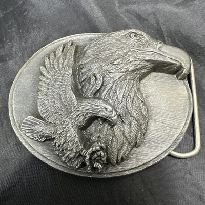 Siskiyou Doble Águila Peltre Cinturón Hebilla Western X-89 Años 90 Estilo Y2k EE. UU. De Colección Foto 1 de 4