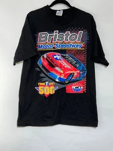 Double Side Vtg Nascar Bristol single stitch tshirt vintage 1998 FoodCity black - Picture 1 of 8