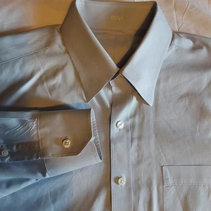 J Hilburn Herren Designer maßgeschneidert bügelfrei blau Baumwolle Anzughemd Größe 16 34-35 - Bild 1 von 8