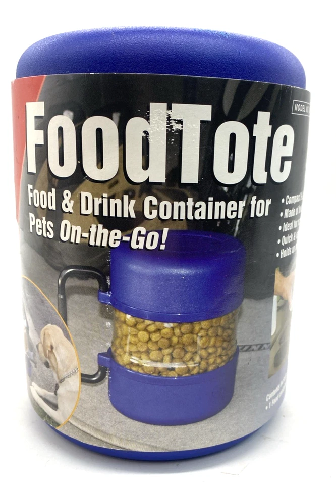 Contenedor portátil de comida y agua para perros con 2 cuencos para servir y mango para viajes nuevo Foto 1 de 4