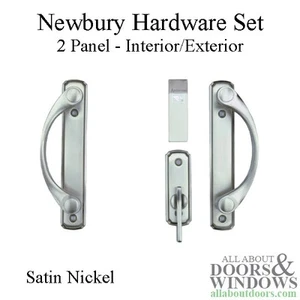Juego de manijas de puerta correderas de níquel satinado Andersen Newbury para dos paneles - Imagen 1 de 3