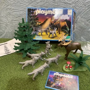RARE Vtg 1995 Wolfpack & Moose Set #3829 Complete w/ Original Open Box & Inst - Picture 1 of 13
