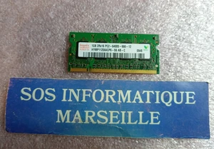 Barrette Mémoire HYNIX 1GB 2Rx16 PC2-6400S-666-12 (HYMP112S64CP6-S6 AB-C) - Picture 1 of 4