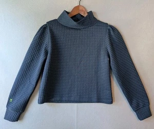 Pullover Dudley Stephens Palmer manga abullonada cuello embudo gofre azul marino para mujer mediano - Imagen 1 de 15