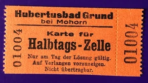 Alte Eintrittskarte Ticket Billett Hubertusbad Grund bei Mohorn 1943 - Bild 1 von 2