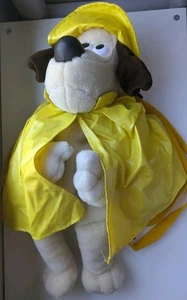 Mochila/bolso Wallace and Gromit vintage raro impermeable amarillo felpa etiquetas años 90’s - Imagen 1 de 9
