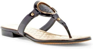 Tanga de Sandalia Vince Camuto Braida Edredón Cuero Sin Cordones Negra Varios Tamaños - Imagen 1 de 7