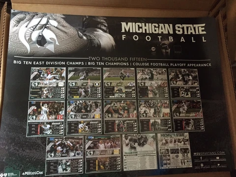 RARE 2016 Michigan State Spartans football poster MSU 2015 Big Ten Champs Cover
