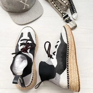 ALEXANDER WANG Dakota Espadrille Sock Stretch Knit Sneakers Sneakerdrilles SZ 8 - Picture 1 of 12