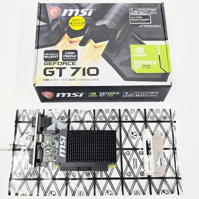 NVIDA MSI GeForce GT 710 1GB DDR3 Graphics Card (GT 710 1GD3H LP) - Image 1 of 4