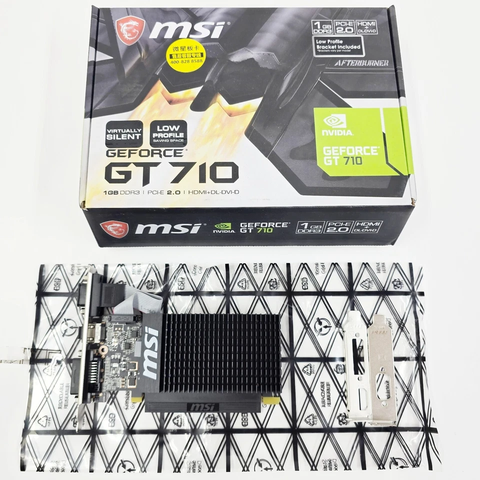 NVIDA MSI GeForce GT 710 1GB DDR3 Graphics Card (GT 710 1GD3H LP) - Image 1 of 4