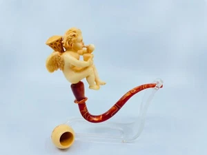S.YANIK MEERSCHAUM PIPE Cupid Blowing Soap Bubbles with case - Picture 1 of 12