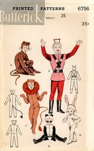 Butterick 6756 Panda, Bunny, Lion, Leopard & Space Suit 26" Breast UNCUT Pattern - Picture 1 of 4