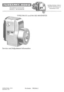 Fairbanks Morse FM-X1 & FM-XE1 Magnetos Instructions No. 2913C Wisconsin Manual - Picture 1 of 5