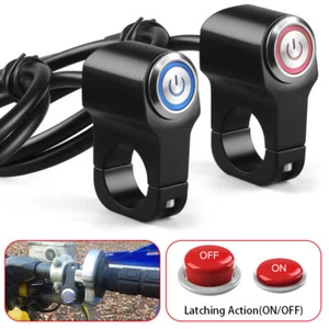 7/8" Motorcycle Handlebar Headlight Fog Spot Light On Off Switch LED Blue Red - Picture 1 of 14