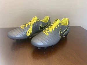 AR4387-008 NIKE TIEMPO LEGEND 7 SG-Pro Grey/Yellow/Black US Size 8 - Picture 1 of 8