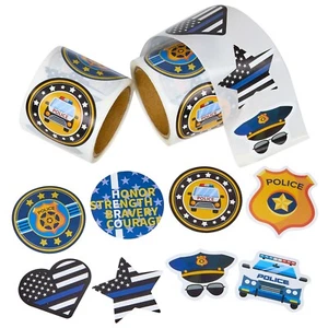 Police Stickers for Kids - 200 Pack of Law Enforcement Themed Designs - Picture 1 of 7