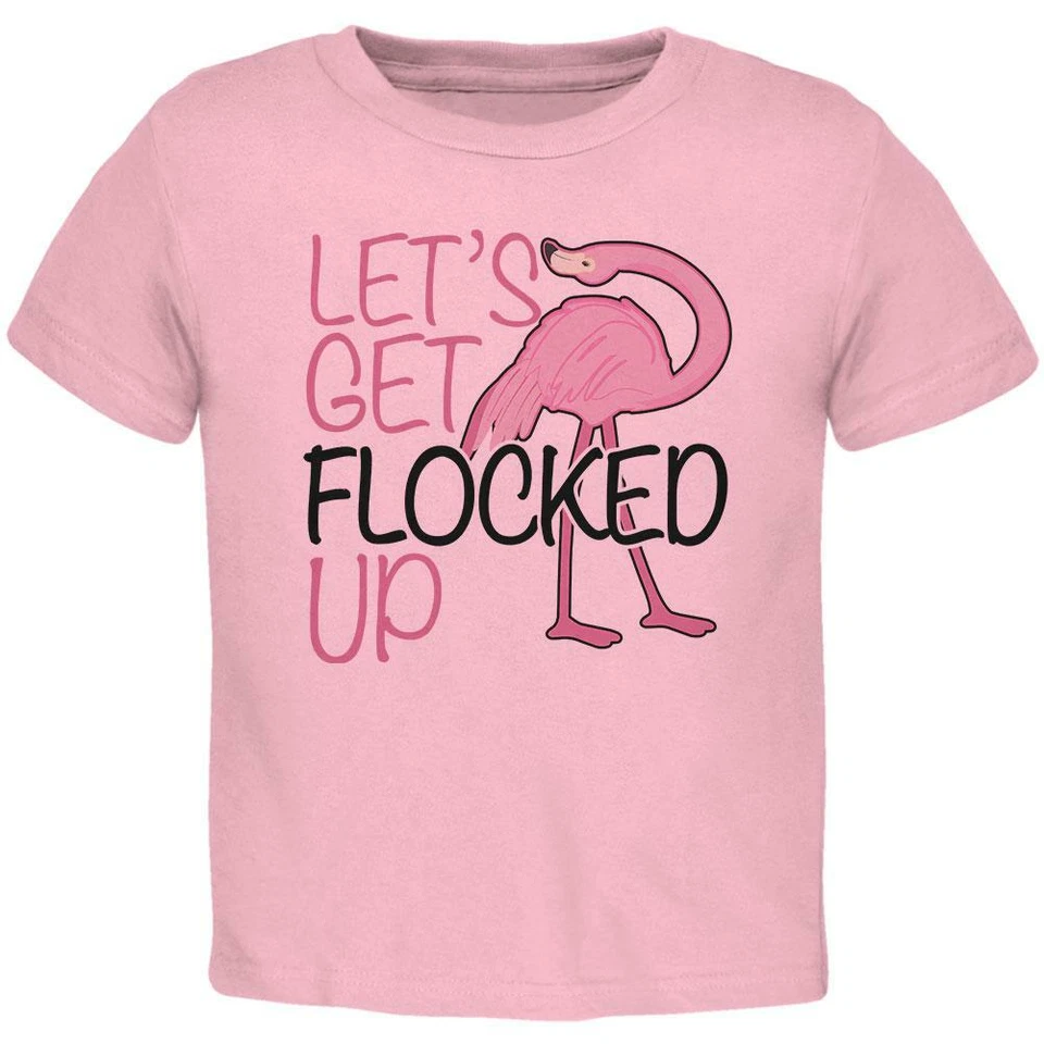 Camiseta Flamingo Let's get Flocked Up Funny Pun para niños pequeños Foto 1 de 1