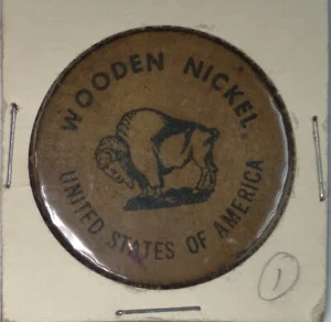 Wooden Nickel Token Coin 5C In Trade At Bayman's Cafeteria Huntington - Picture 1 of 2