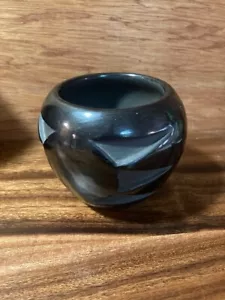 Santa Clara Pueblo Bowl Leonidas Tapia Vintage Blackware Pottery - Picture 1 of 12