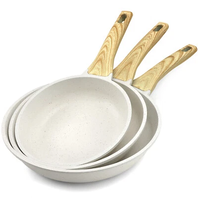 GiPP Nonstick Frying Pan Set 8" 9.5" 11" Granite Non Stick Pans Skillet Cooking