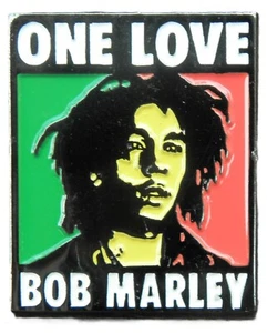 Bob Marley One Love Pin Badge Jamaican Reggae Legend Brooch Souvenir - Picture 1 of 3