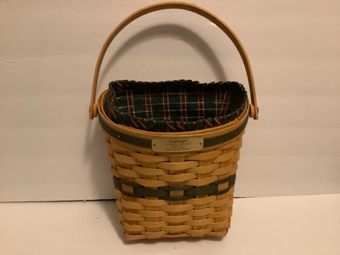 Longaberger 1998 Christmas Glad Tidings 13” with Handle Basket Originally $69.00 Cover