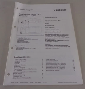 Einbauanweisung Webasto Calefacción Termo Top T Nissan Primera P11 Stand 1999 - Imagen 1 de 1