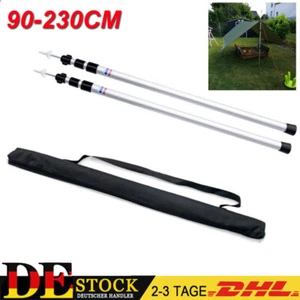 2er Set Zeltstangen Teleskopstange Alu Aufstellstange für Sonnensegel Tarp Zelt - Bild 1 von 24