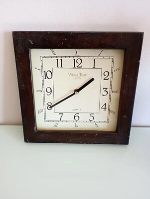 Orologio da parete al quarzo vintage con cornice in legno - Immagine 1 di 4