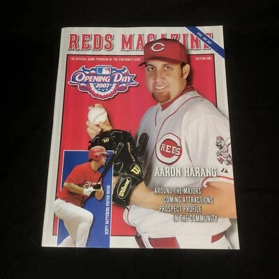 2007 Cincinnati REDS MAGAZINE 1 Opening Day Game Program Aaron Harang Joey Votto - Image 1 of 4