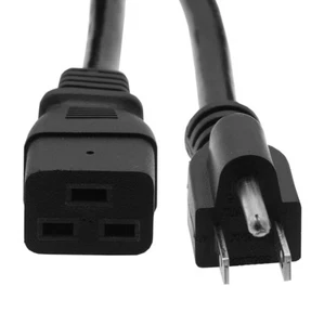 3-Foot Power Cord, NEMA 5-15 to C19, 14AWG Server AC power cord SJT Ccable - Picture 1 of 1