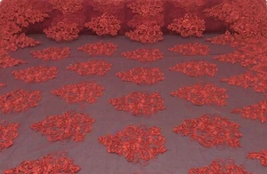 Hardy'sTextile 100% Poly Tulle /Mesh Fabric with Embroidered Flowers - Picture 1 of 6
