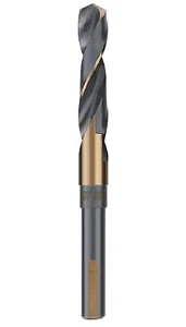 5/8 pulgadas x 6 pulgadas Broca de taladro HSS plateada y Deming 1/2" vástago reducido dorado/negro - Imagen 1 de 9