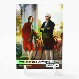 WASHINGTON AND LAFAYETTE Mount Vernon Card 2023 GleeBeeCo Holo Figures #WSMN - Picture 1 of 2