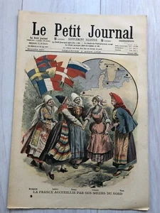 LE PETIT JOURNAL 1908 Allegory FRANCE accueillie par ses Soeurs RUSSIA NORWAY... - Picture 1 of 2