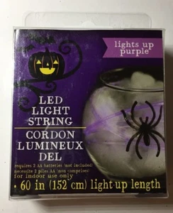 Purple LED String Light / Battery Operated / 5 Foot Strand - Picture 1 of 3