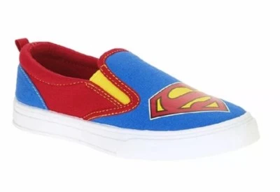 Zapatos sin cordones Superman de lona para patinador niños talla 4 azul/rojo retro DC cómic nuevos Foto 1 de 4