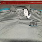 Super Bowl 54 Liv Polo Short Sleeve Shirt Men's M Gray, Majestic New With Tags