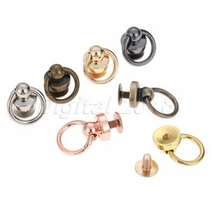 5 pezzi palo a sfera con o ring rivetto borchia chiodo testa rotonda vite posteriore cuoio artigianato - Foto 1 di 16