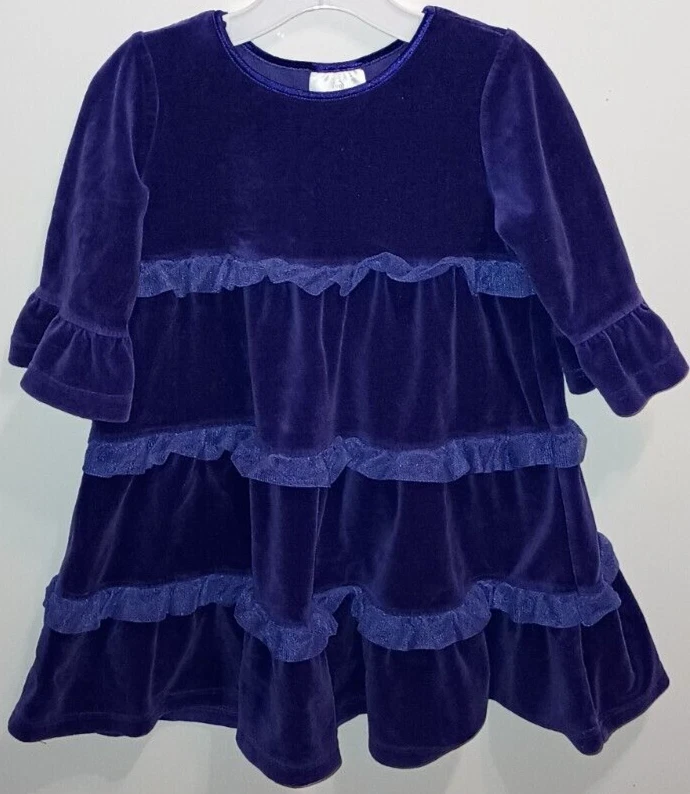 Vestido boho Hanna Andersson para niñas talla 4 mezcla de algodón púrpura cuello redondo manga corta Foto 1 de 4