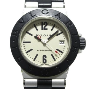 *EXC+5 Box/Papers* BVLGARI Aluminum AL29A Cream Dial Date Quartz Women's Watch - Picture 1 of 12