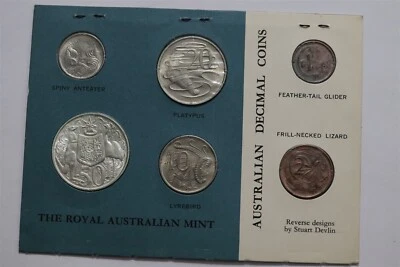🧭 🇦🇺 AUSTRALIA 1966 MINT SET IN ORIGINAL CARD B75 #233 CP10 - Image 1 of 4