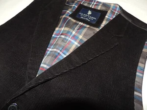US Polo Assn Men's Black Corduroy With Lapels Waistcoat Vest size Large - Picture 1 of 11