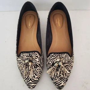 Hush Puppies Sadie calf fur animal print black cream Loafer shoes 8.5 NWOB - Picture 1 of 14