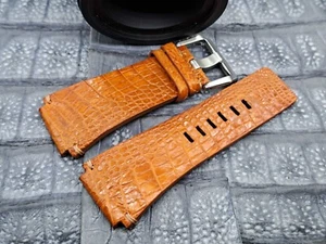 26mm/24mm Exotic Leather Watch Band Bespoke Vintage Minimalist Design - Picture 1 of 9