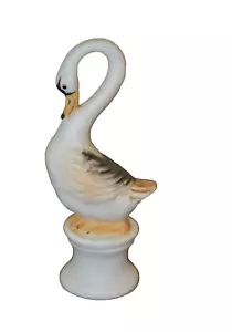 Vintage Long Necked Goose Swan Ceramic Bisque Figurine 5 1/2" tall - Picture 1 of 11