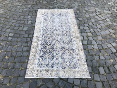 土耳其古董地毯波西米亚小地毯Oushak地毯复古地毯手工羊毛地毯 — 第 1/4 张图片