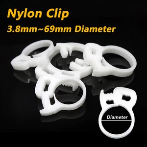 Nylon Clip Nylon Snap Fit Plastic Ratchet Clamp Hose Clamp White 3.8mm-41.5mm - Picture 1 of 5
